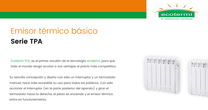 Emisor térmico de fluido Ecotermi PDP4, 600 W