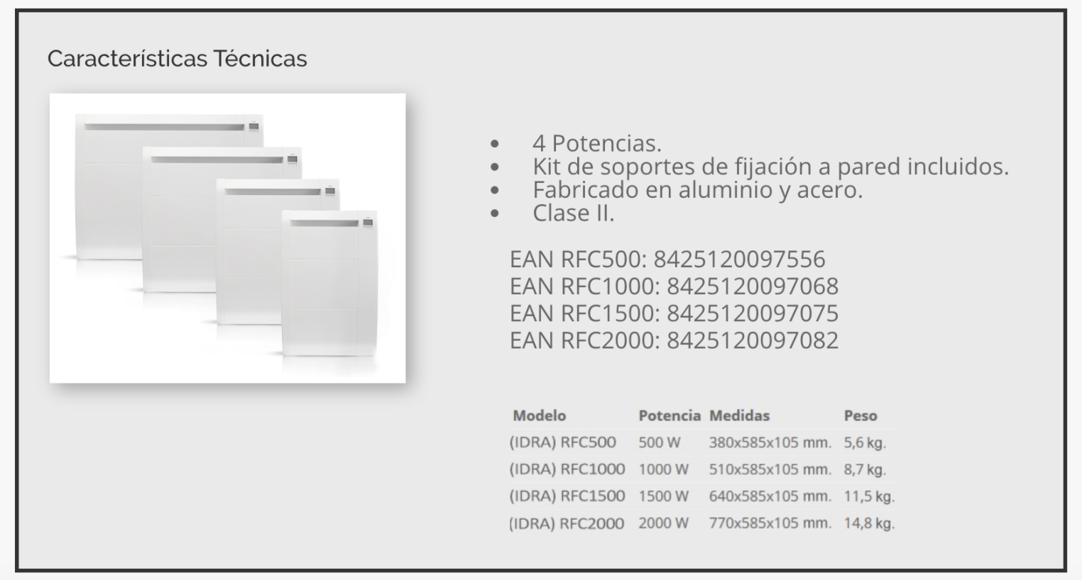 ⇒ Comprar Emisor termico electrico seco cerámico 1500w hjm rfc1500 ▷ Más de  200 tiendas ✔️