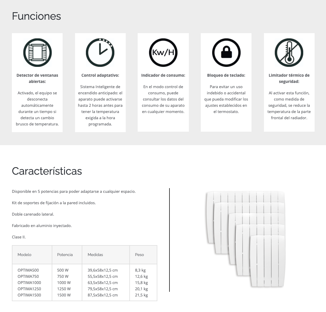 HJM Emisor Térmico Cerámico Bajo Consumo OPTIMA 1000 WiFi, Programación  24/7, Funciones Ahorro, Comandos de