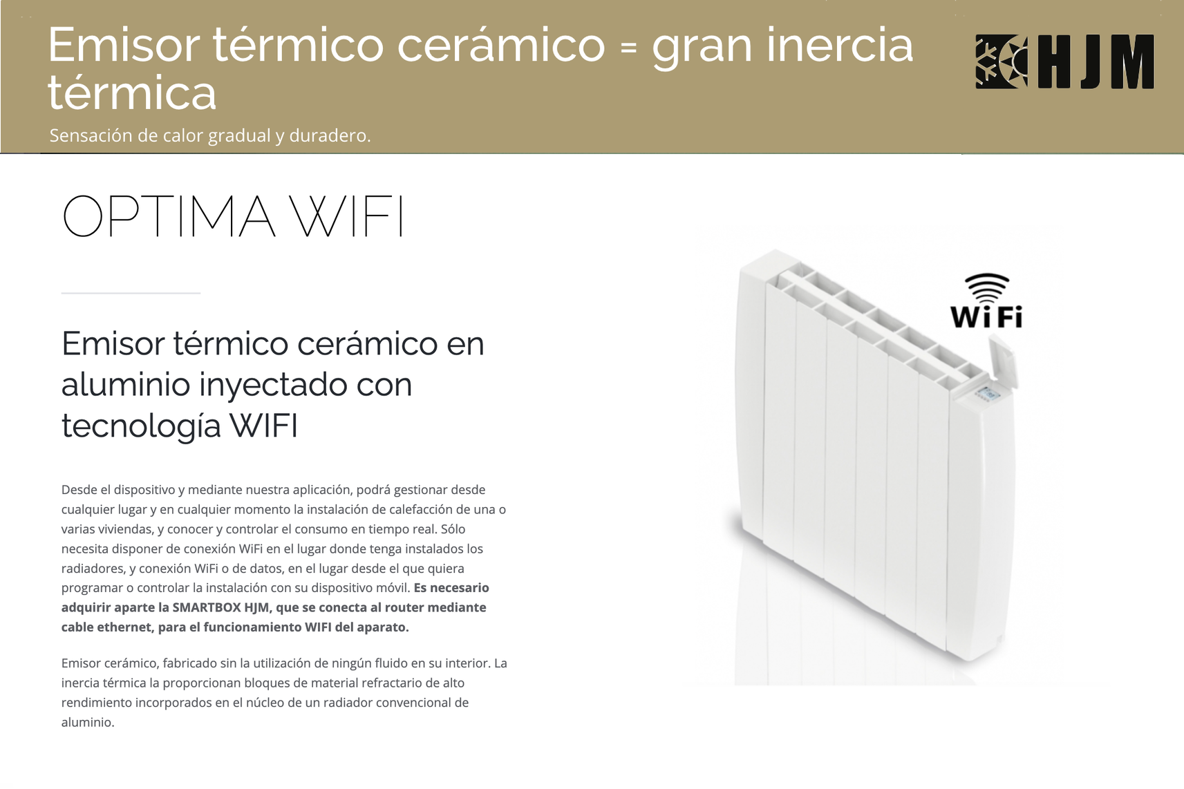 Emisor Térmico Cerámico HJM RFC Wifi 500 W - Calefacción y ventilación -  Los mejores precios