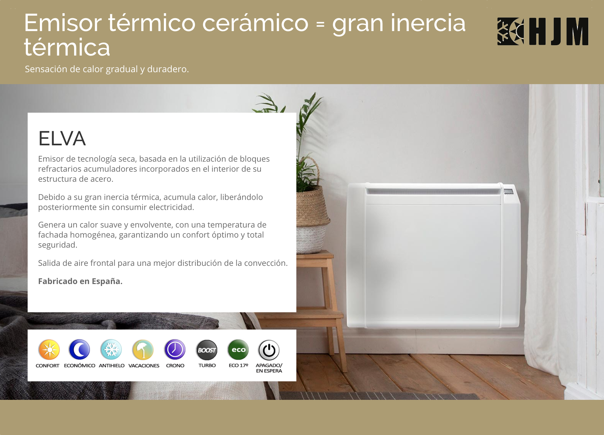 Emisor Térmico Cerámico HJM RFC Wifi 500 W - Calefacción y ventilación -  Los mejores precios