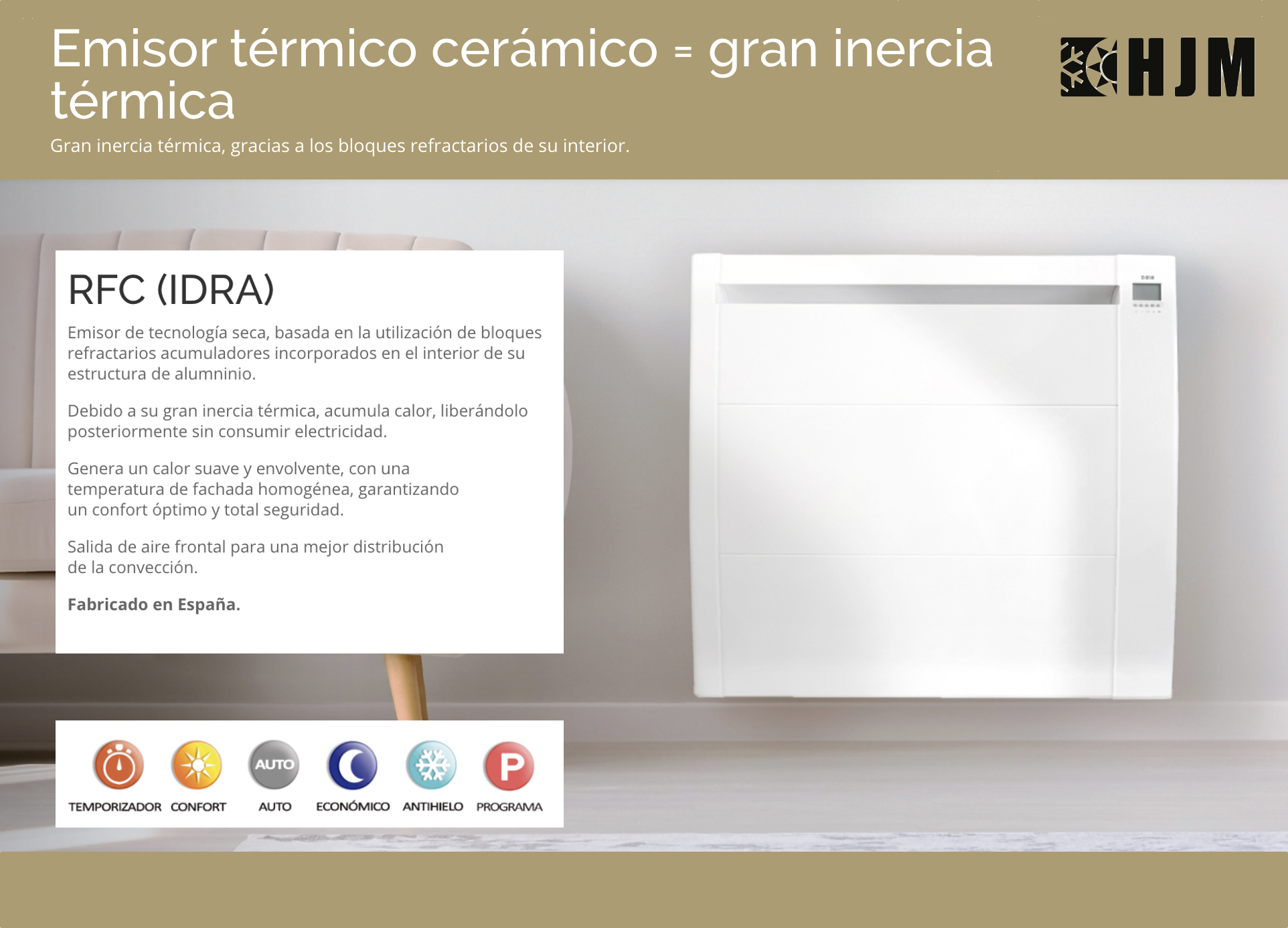 Emisor térmico cerámico HJM ECL-C8 de 1250W