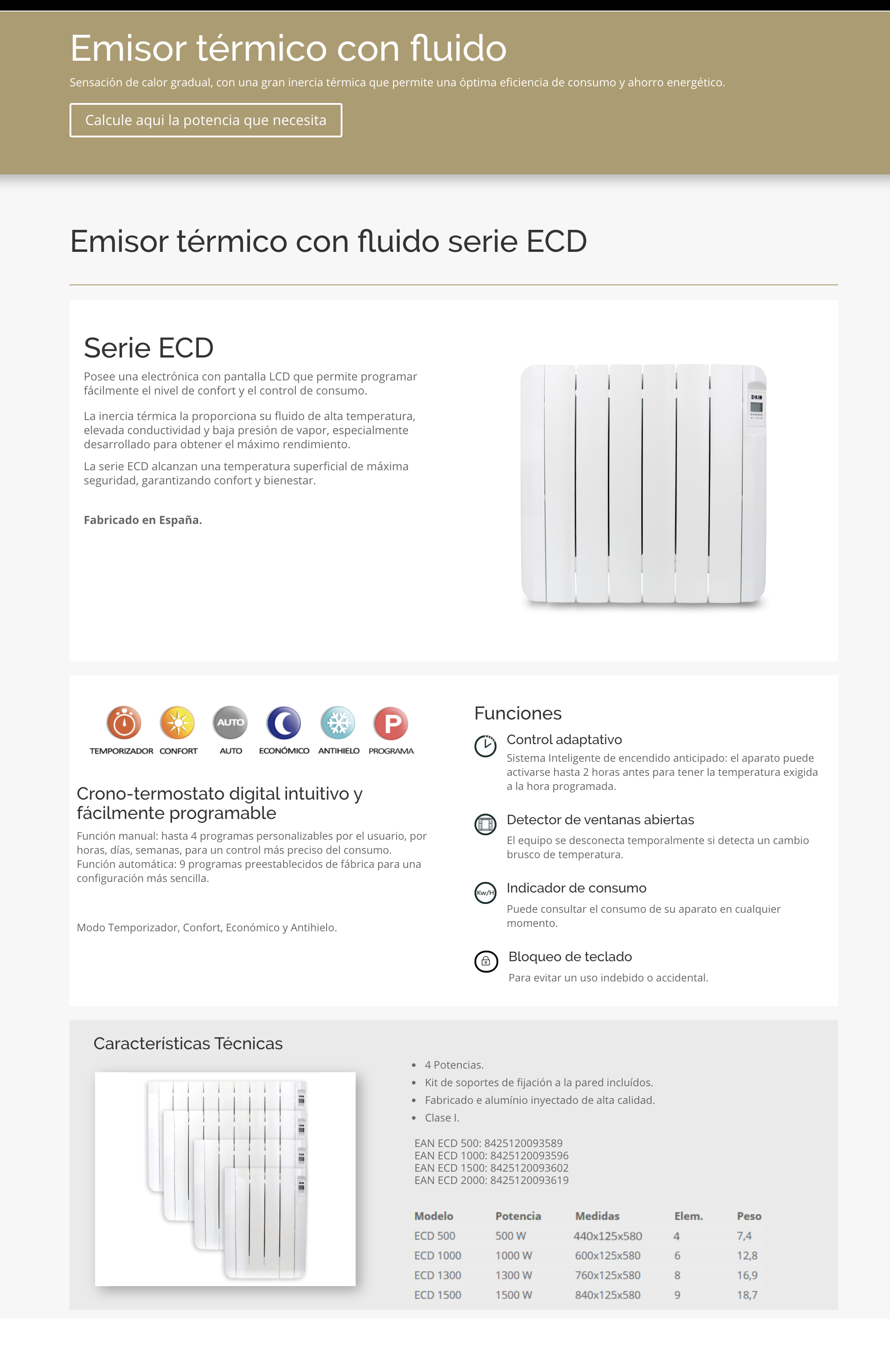 Emisor térmico de bajo consumo HJM modelo ECD