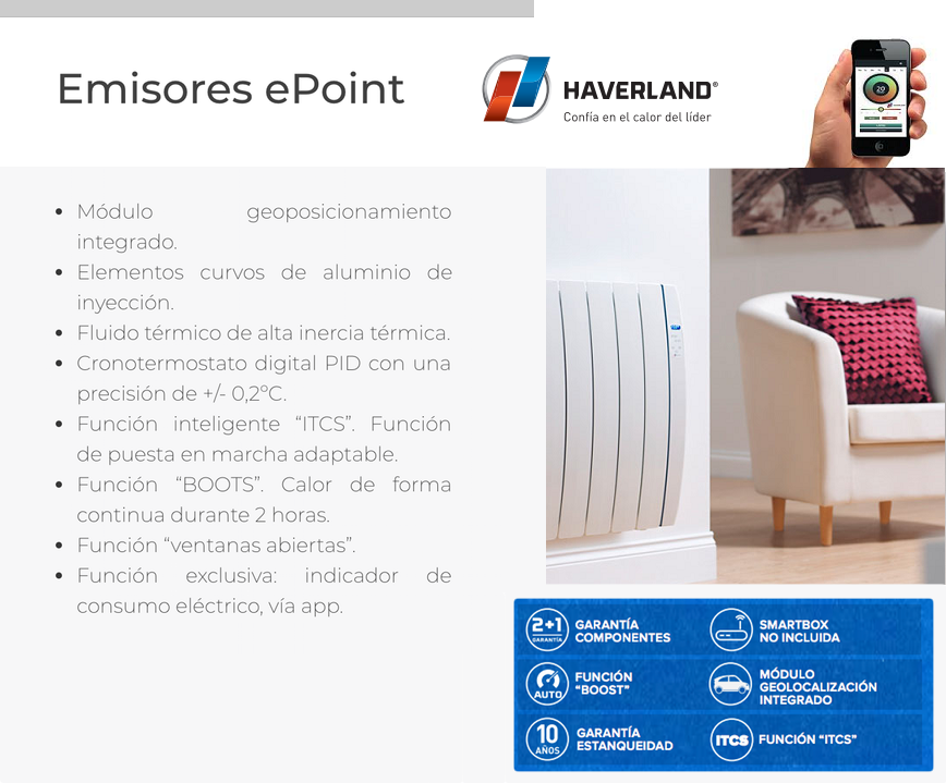 Acumuladores eléctricos Haverland con diseño extraplano