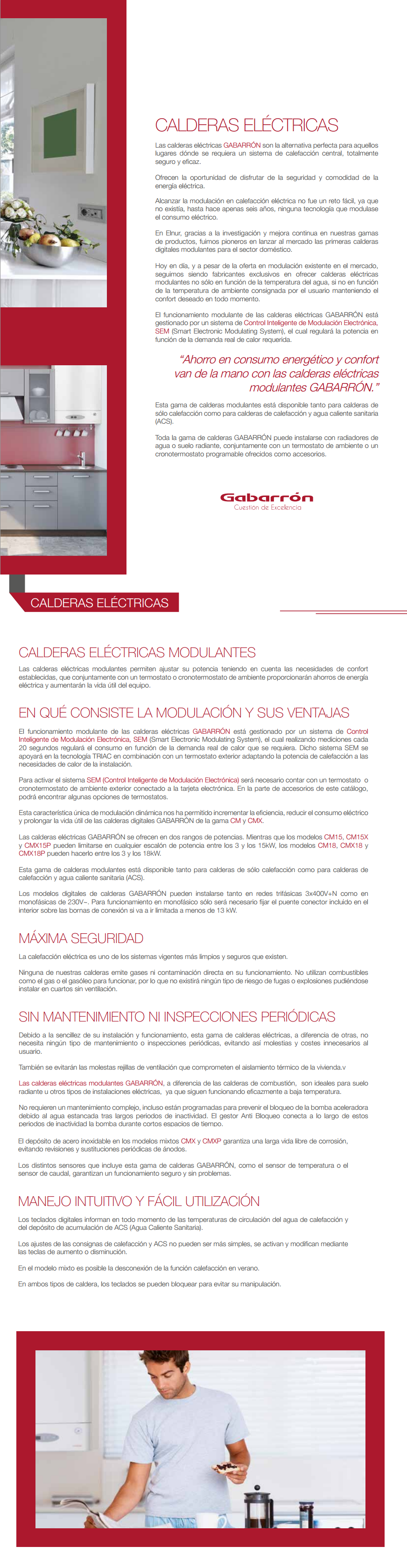 Caldera Eléctrica Gabarrón Mattira CM15 sólo calefacción - Materiales  Calefacción